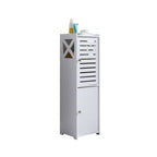 Badezimmerschrank Badschrank Schmal PVC Badregal Freistehend Weiß Schrank