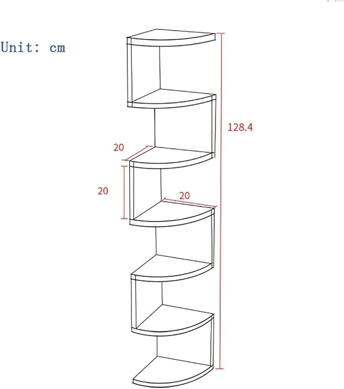 Schwebendes Wandregal – Eckregal 5 Ebenen, platzsparendes Bücherregal, modernes Wandregal für Wohnzimmer, Küche, Bad