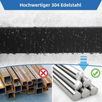 Magnetische Messerleiste mit 3 Haken – Schwarzer Messerhalter für die Wand, extra starke Magnetkraft, ohne Bohren montierbar, 42 cm