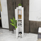 Schmaler Badezimmerschrank – Hoher Badschrank mit 5 Fächern, platzsparender Hochschrank für kleine Badezimmer