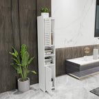 Schmaler Badezimmerschrank – Hoher Badschrank mit 5 Fächern, platzsparender Hochschrank für kleine Badezimmer