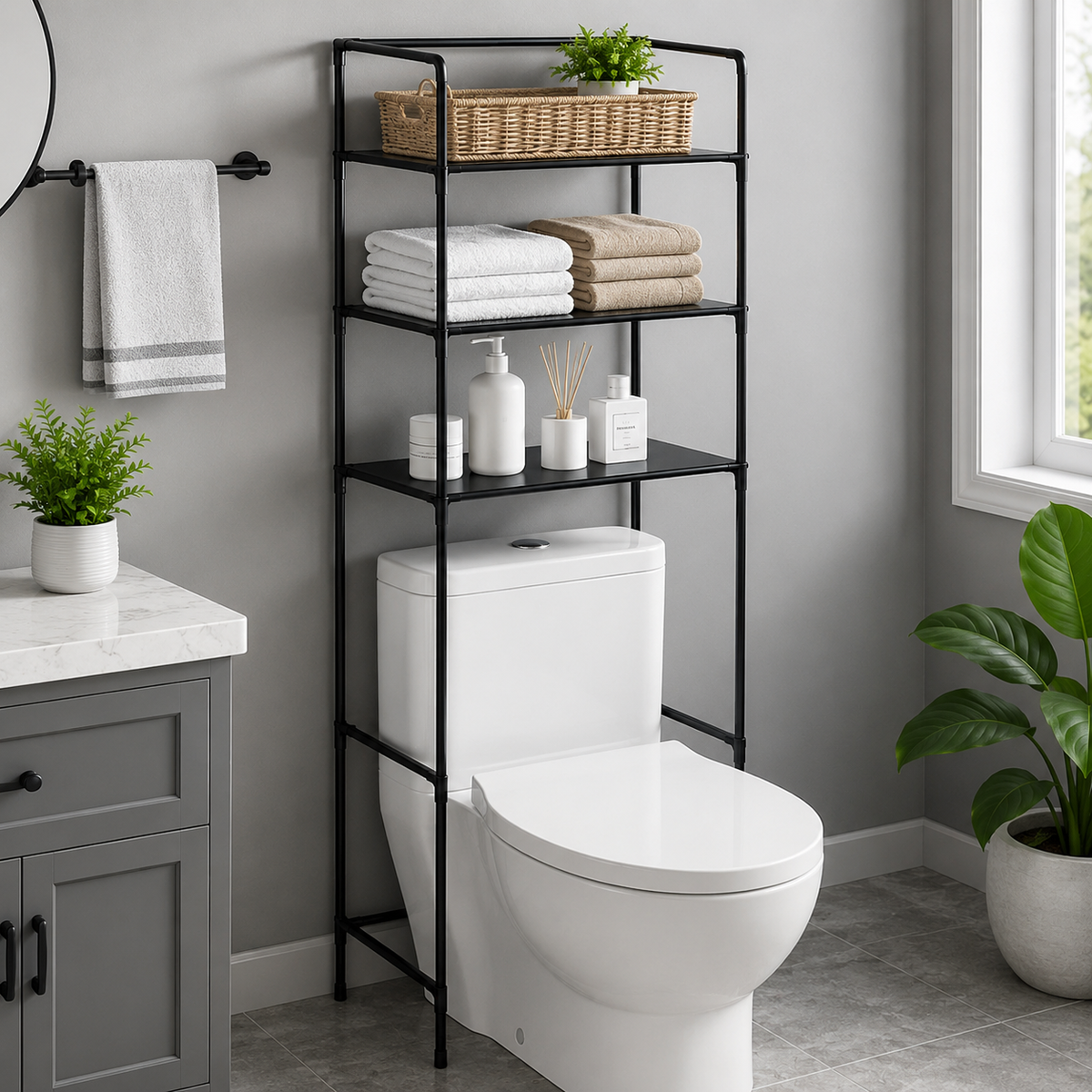 Toilettenregal Badregal Badezimmerregal WC Regal Waschmaschinenregal S – Danesso Hausware