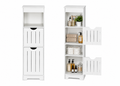 Badezimmerschrank Weiß Badschrank Freistehend mit 2 Schubladen und 3 Ebenen platzsparend Badregal