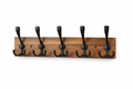 Wandgarderobe Holz mit 5 Haken – Garderobenleiste Wand, Kleiderhakenleiste Flur, Handtuchhalter Bad, Schlüsselhalter
