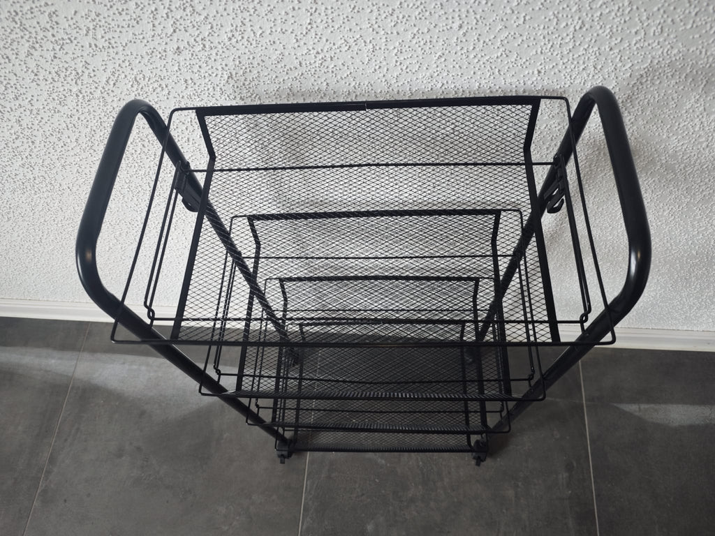 Küchenwagen 4 Ebenen Metall Schmal Rollwagen Küchenregal Rollen Organizer NEU