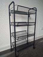 Küchenwagen 4 Ebenen Metall Schmal Rollwagen Küchenregal Rollen Organizer NEU