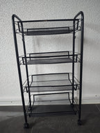 Küchenwagen 4 Ebenen Metall Schmal Rollwagen Küchenregal Rollen Organizer NEU
