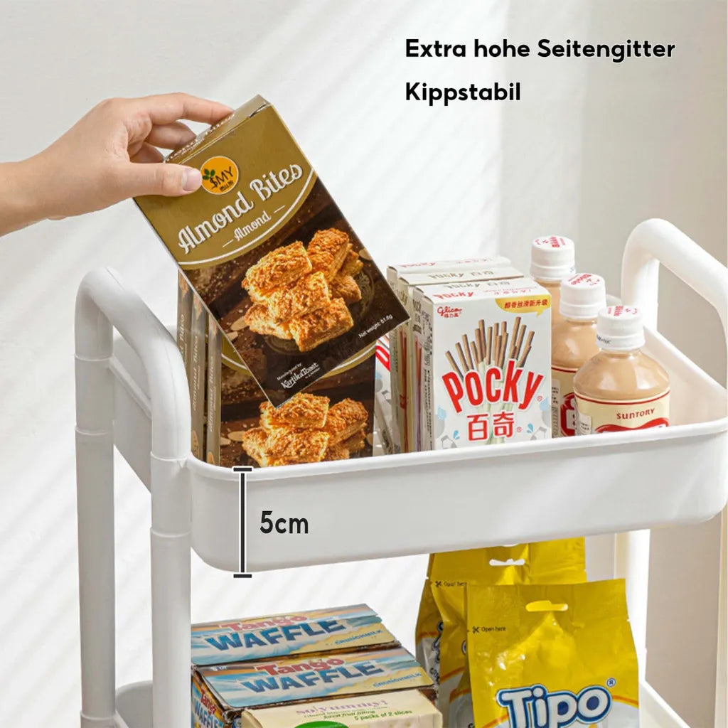 Rollwagen mit 4 Ebenen – Schmaler Küchenwagen auf Rollen, Servierwagen, Badezimmer Regal Organizer, platzsparend