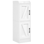 Badezimmerschrank Weiß Badschrank Schmal Freistehend mit 2 Türen und Regalen platzsparend