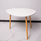 Couchtisch Set 2er Rund Weiß Holz Wohnzimmertisch Beistelltisch Satztisch Skandinavisch Modern MDF