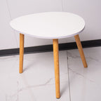 Couchtisch Set 2er Rund Weiß Holz Wohnzimmertisch Beistelltisch Satztisch Skandinavisch Modern MDF