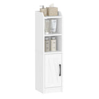 Badezimmerschrank Schmal Weiß mit Türen – Platzsparender Badschrank & WC Schrank + GRATIS Hochdruck Duschkopf – Badregal Badezimmer Möbel