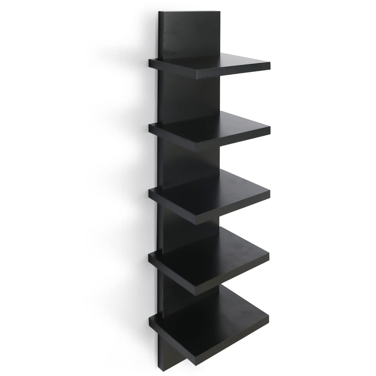 Wandregal Groß Schwarz Bücherregal Hängeregal 5 Ebenen Wohnzimmer Büro – Danesso Hausware