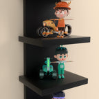 Wandregal Schwarz 5 Ebenen Hängeregal Bücherregal Modern Schweberegal Wohnzimmer Regal Platzsparend