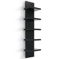 Wandregal Schwarz 5 Ebenen Hängeregal Bücherregal Modern Schweberegal Wohnzimmer Regal Platzsparend