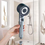 Duschkopf Hochdruck mit Filter – 3 Strahlarten, wassersparend, Handbrause mit Stopptaste, Kalkfilter Dusche