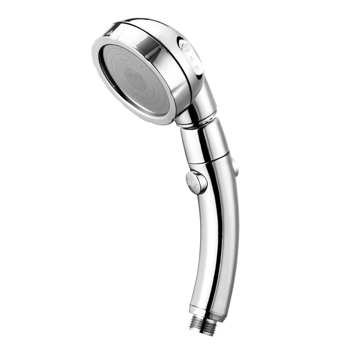 Duschkopf Hochdruck Handbrause – 3 Strahlarten, wassersparend, 360° drehbar, mit Stopptaste, Universal Anschluss