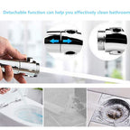 Duschkopf Hochdruck Handbrause – 3 Strahlarten, wassersparend, 360° drehbar, mit Stopptaste, Universal Anschluss