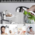 Duschkopf Hochdruck Handbrause – 3 Strahlarten, wassersparend, 360° drehbar, mit Stopptaste, Universal Anschluss