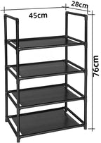 Schuhregal 4 Ebenen Metall – Schuhständer für 8–10 Paar Schuhe, freistehend, platzsparend, stabiler Schuhorganizer