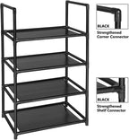 Schuhregal 4 Ebenen Metall – Schuhständer für 8–10 Paar Schuhe, freistehend, platzsparend, stabiler Schuhorganizer
