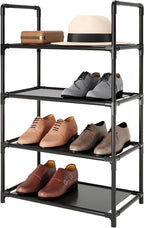 Schuhregal 4 Ebenen Metall – Schuhständer für 8–10 Paar Schuhe, freistehend, platzsparend, stabiler Schuhorganizer