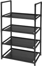 Schuhregal 4 Ebenen Metall – Schuhständer für 8–10 Paar Schuhe, freistehend, platzsparend, stabiler Schuhorganizer