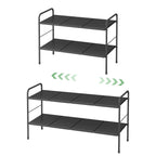 Schuhregal 2 Ebenen Metall – Verstellbar & Erweiterbar, Stabiler Schuhständer, Platzsparend, Schuhablage für Flur, Garage, Schlafzimmer