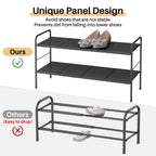 Schuhregal 2 Ebenen Metall – Verstellbar & Erweiterbar, Stabiler Schuhständer, Platzsparend, Schuhablage für Flur, Garage, Schlafzimmer