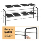 Schuhregal 2 Ebenen Metall – Verstellbar & Erweiterbar, Stabiler Schuhständer, Platzsparend, Schuhablage für Flur, Garage, Schlafzimmer