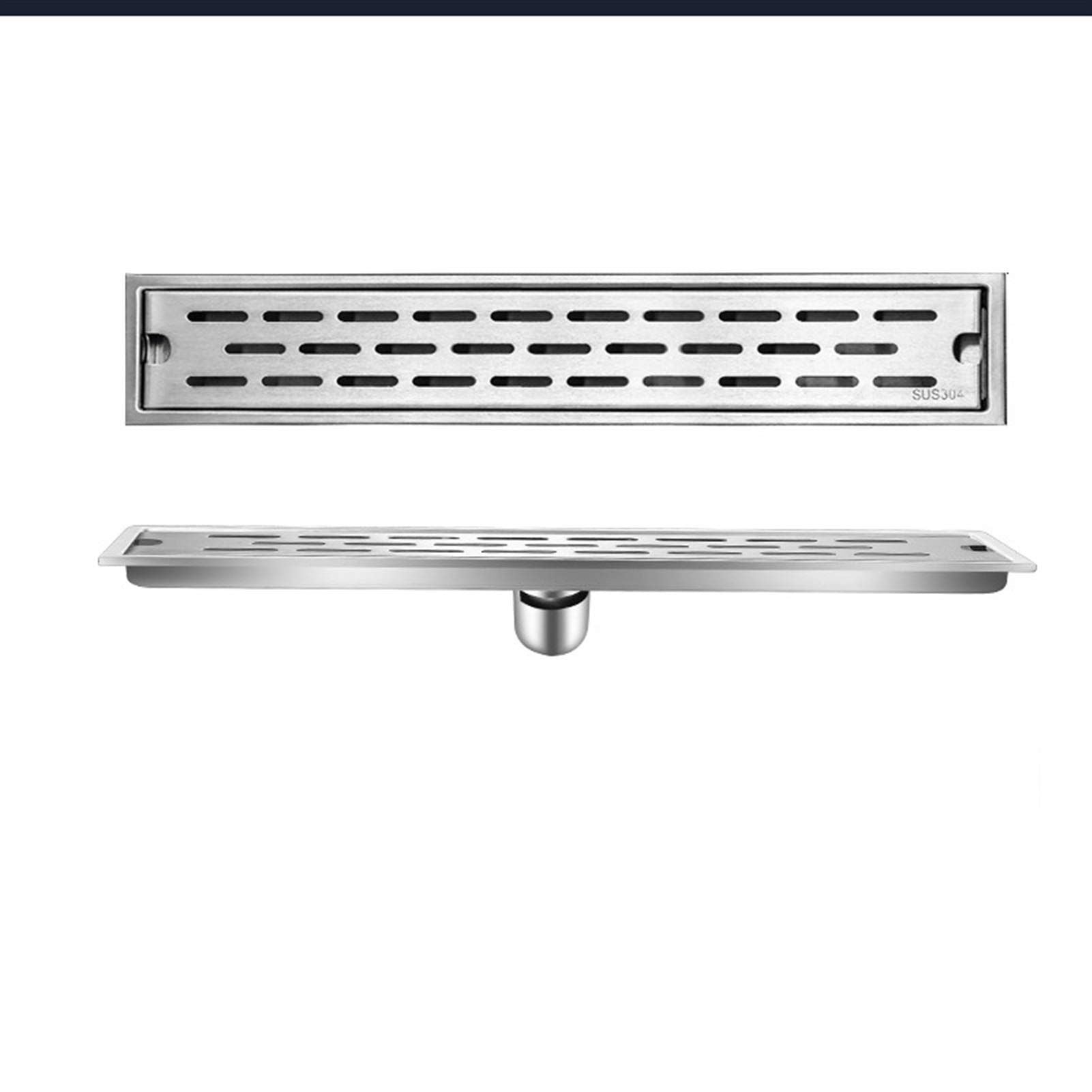 Duschrinne 60 cm Edelstahl – Bodenablauf Dusche mit Siphon 75 mm, Ablaufrinne bodengleich, rostfrei Badablauf