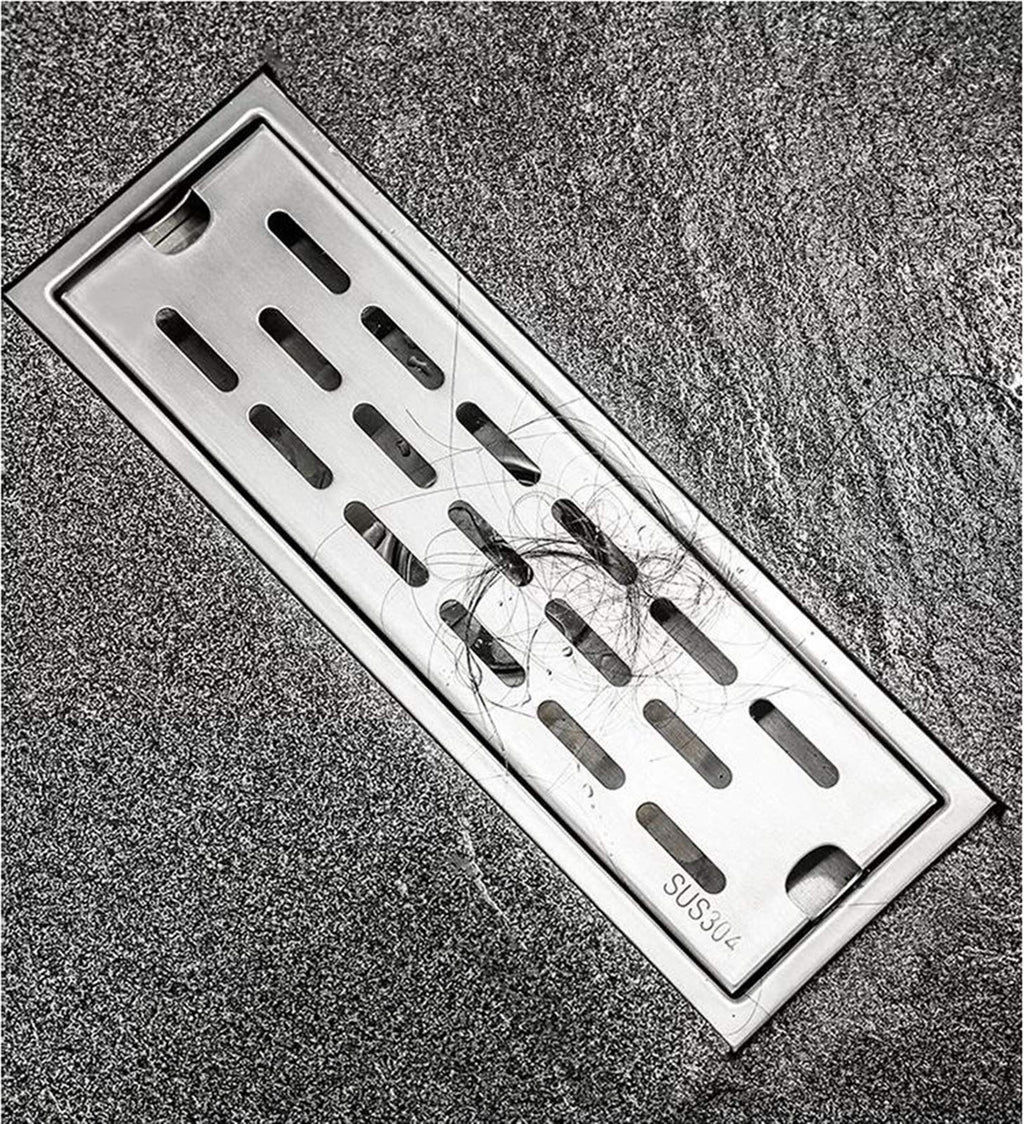 Duschrinne 60 cm Edelstahl – Bodenablauf Dusche mit Siphon 75 mm, Ablaufrinne bodengleich, rostfrei Badablauf