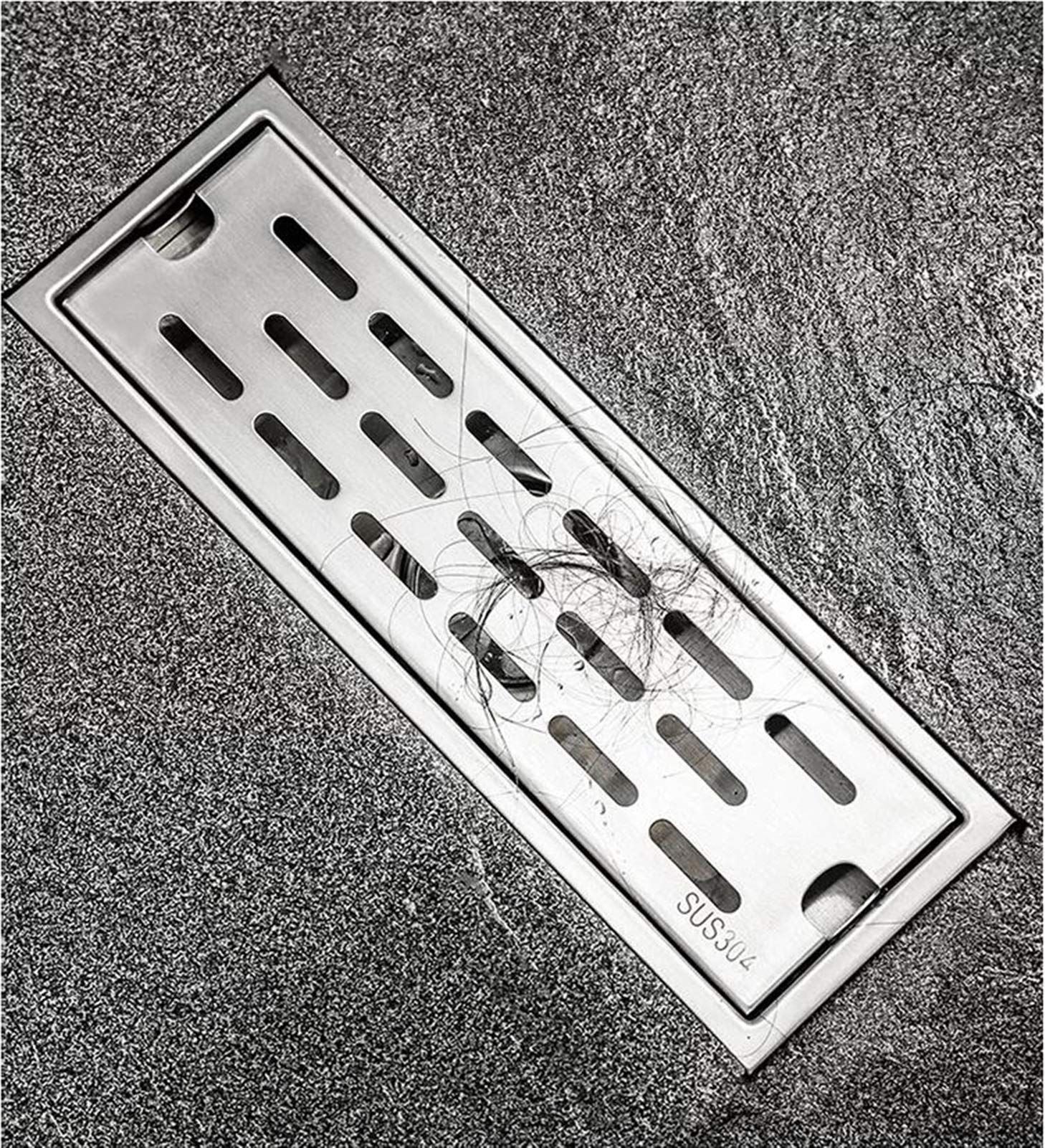 Duschrinne 60 cm Edelstahl – Bodenablauf Dusche mit Siphon 75 mm, Ablaufrinne bodengleich, rostfrei Badablauf