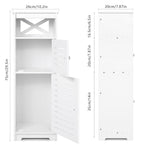 Schmaler Badezimmer-Unterschrank mit Doppeltür und Ablage – Freistehender Aufbewahrungsschrank für Bad, Küche & Flur, Weiß
