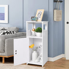 Badezimmerschrank Weiß Schmal mit Türen + GRATIS Hochdruck Duschkopf | Badschrank Schmal Badregal WC Schrank Platzsparend