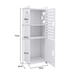WC-Schrank schmal mit viel Stauraum – Badezimmerschrank freistehend – Badregal weiß inkl. GRATIS Hochdruck Duschkopf