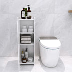 WC-Schrank schmal mit viel Stauraum – Badezimmerschrank freistehend – Badregal weiß inkl. GRATIS Hochdruck Duschkopf