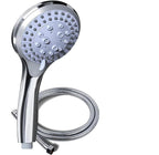 3-in-1 Handbrause mit Wasserhahn-Anschluss – Hochdruck Duschkopf, abnehmbar, doppelseitig, Chrom