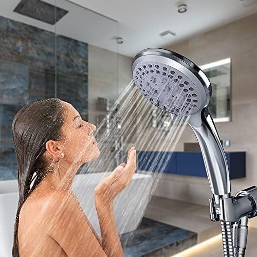 3-in-1 Handbrause mit Wasserhahn-Anschluss – Hochdruck Duschkopf, abnehmbar, doppelseitig, Chrom