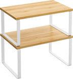 360° Drehbares Gewürzregal Set mit 20 Gläsern – Edelstahl & Glas – Küchen Organizer inkl. GRATIS Holzregal – Gewürzständer Platzsparend