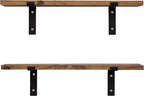 Wandregal 2er Set Holz Schwebend Wandboard Regal Wandregale Wohnzimmer Küche Dekorativ 42 cm