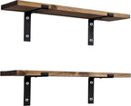 Wandregal 2er Set Holz Schwebend Wandboard Regal Wandregale Wohnzimmer Küche Dekorativ 42 cm
