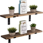 Wandregal 2er Set Holz Schwebend Wandboard Regal Wandregale Wohnzimmer Küche Dekorativ 42 cm